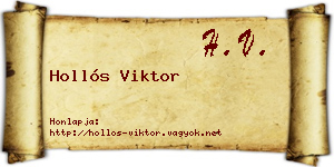 Hollós Viktor névjegykártya